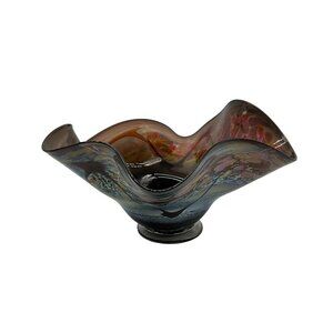 Buzz Williams Studio Art Glass Bowl Abstract Shape Alder House Signed 2004 Bowl